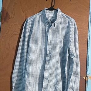 Saddlebred Men's White and Blue Plaid Shirt